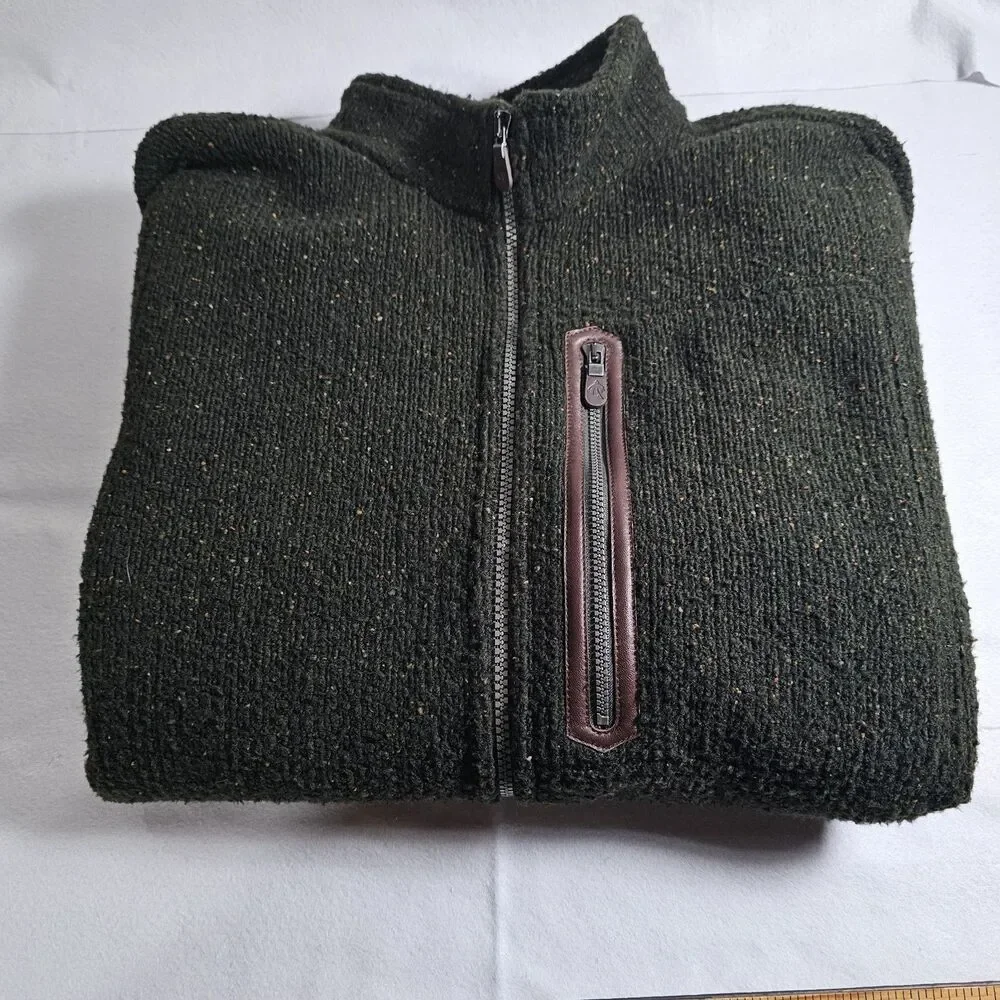 Orvis Bristol Men’s Heathered Green Full Zip Sweater Fleece Size Xl NWOT